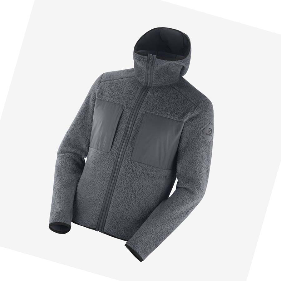 Sudadera Con Capucha Salomon ESSENTIAL WARM TEDDY Hombre Grises | MX 3214GSO